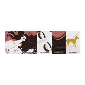 Mostră tapet autocolant Deluxe Sticker - Visul despre calul de aur - Femeie, Portret, Minimalism - 100x30 cm