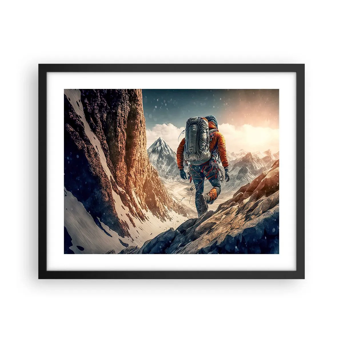 Poster în ramă neagră - Războinic singuratic - 50x40 cm