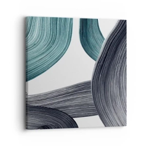 Tablou pe pânză - Trasee de smarald și negru - 30x30 cm