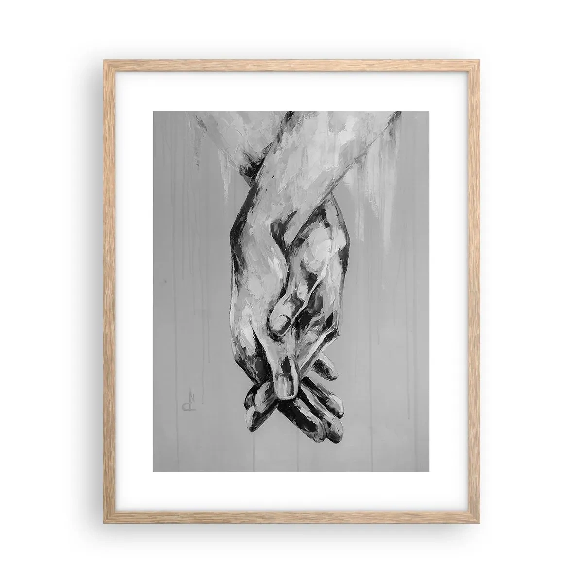 Poster în ramă de stejar deschis - Începutul... - 40x50 cm