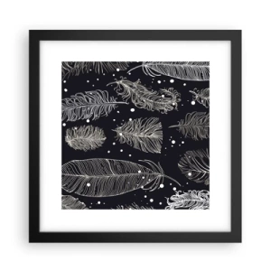 Poster în ramă neagră - Dantelă cu pene - 30x30 cm