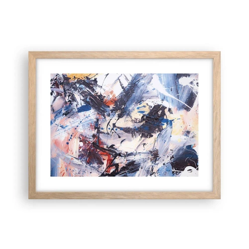 Poster în ramă de stejar deschis - Dansul nebun al abstracției - 40x30 cm