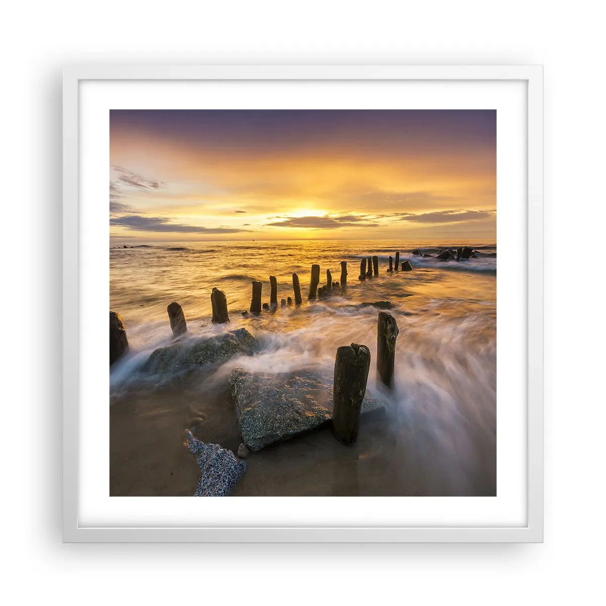 Poster în ramă albă - Frumusețe brută a mării - 50x50 cm