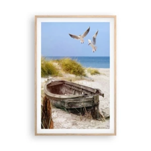 Poster în ramă de stejar deschis - Scăldate în vânt - 61x91 cm