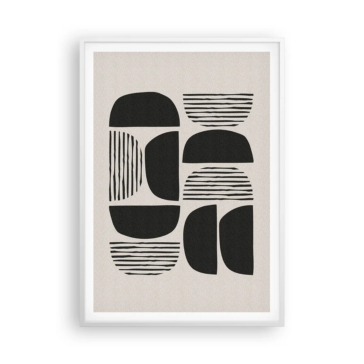 Poster în ramă albă - Jumătăți necomplete - 70x100 cm