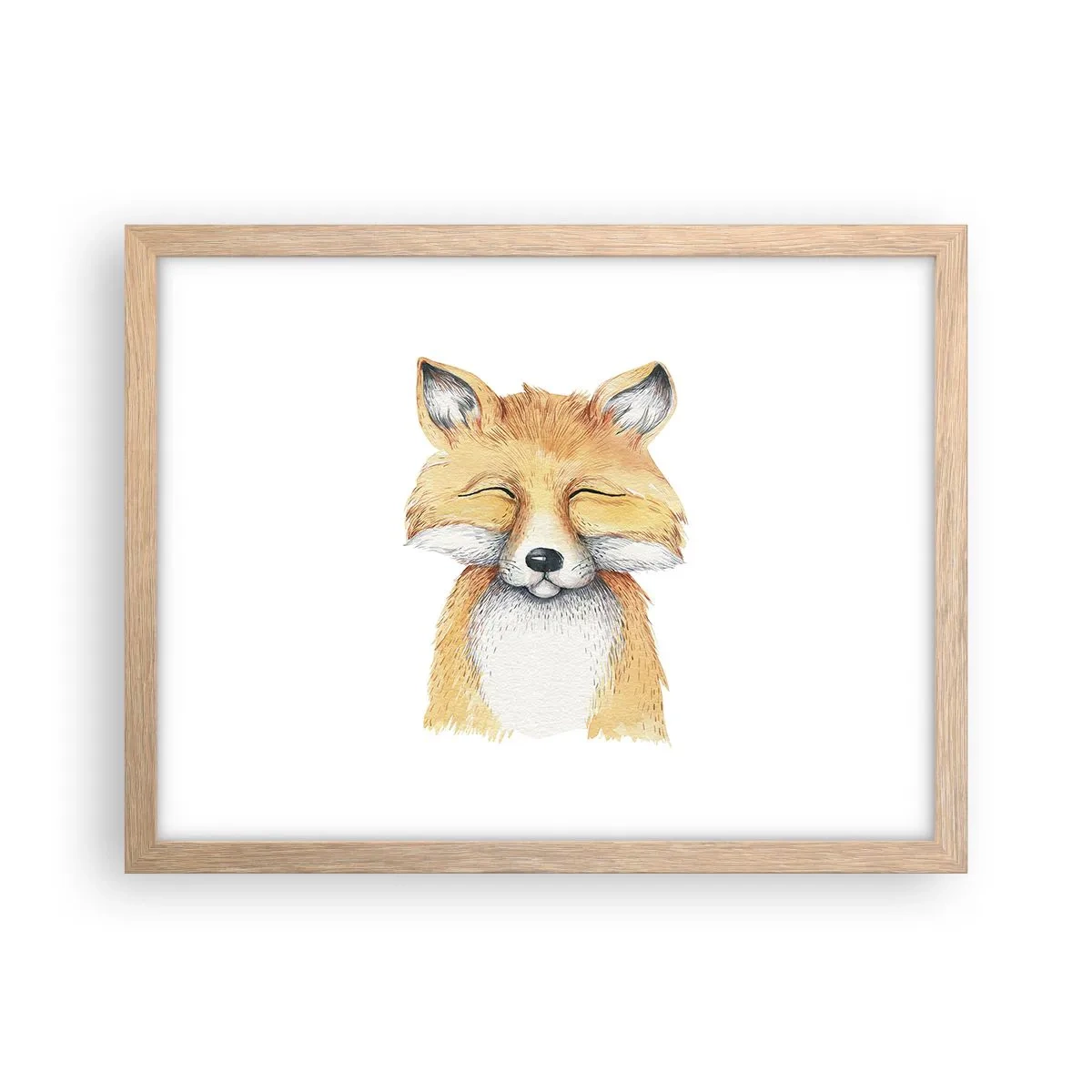 Poster în ramă de stejar deschis - Mofturi de vulpe - 40x30 cm