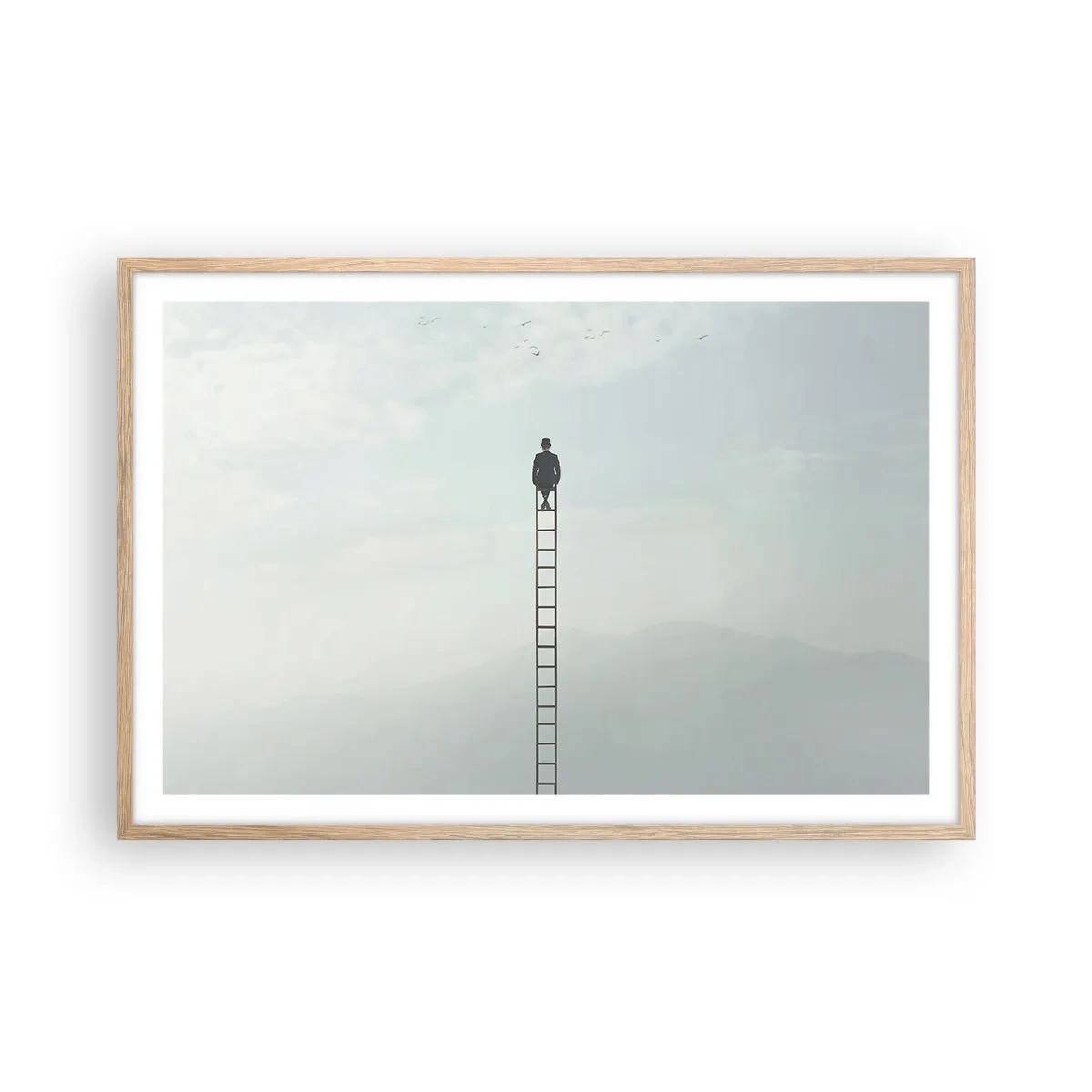 Poster în ramă de stejar deschis - Fii deasupra - 91x61 cm
