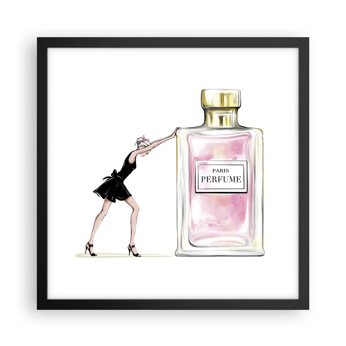 Poster în ramă neagră - Esența feminității - 40x40 cm