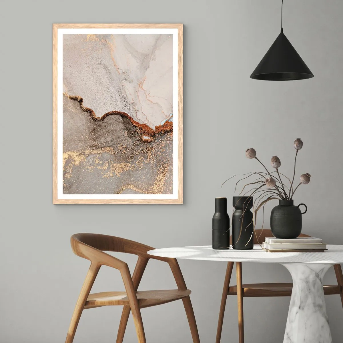 Poster în ramă de stejar deschis - La granița culorilor - 50x70 cm