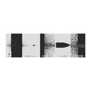 Mostră tapet autocolant Deluxe Sticker - Direct la țintă - Glonţ, alb-negru, Abstracția - 100x30 cm