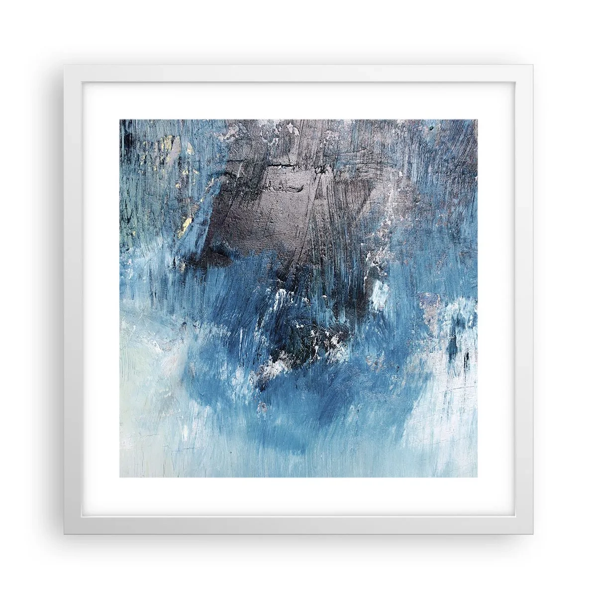 Poster în ramă albă - Rapsodie albastră - 40x40 cm