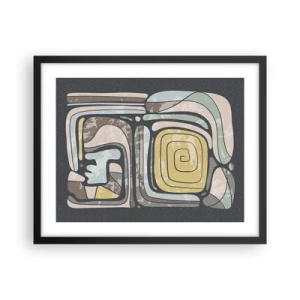 Poster în ramă neagră - Abstracție în spirit precolumbian - 50x40 cm