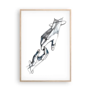 Poster în ramă de stejar deschis - Gest frumos - 70x100 cm