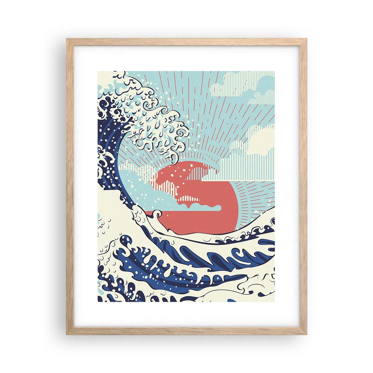 Poster în ramă de stejar deschis - Din inspirații japoneze - 40x50 cm