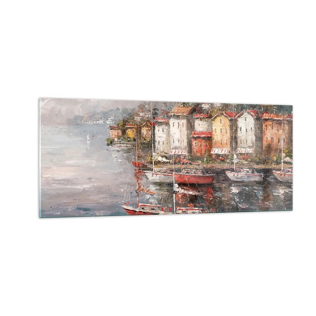 Tablou pe sticlă - Portul romantic - 100x40 cm