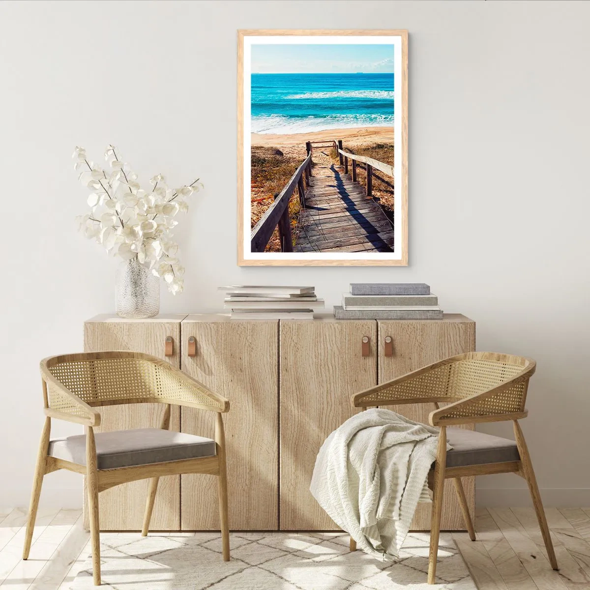 Poster în ramă de stejar deschis - Aleargă! - 61x91 cm