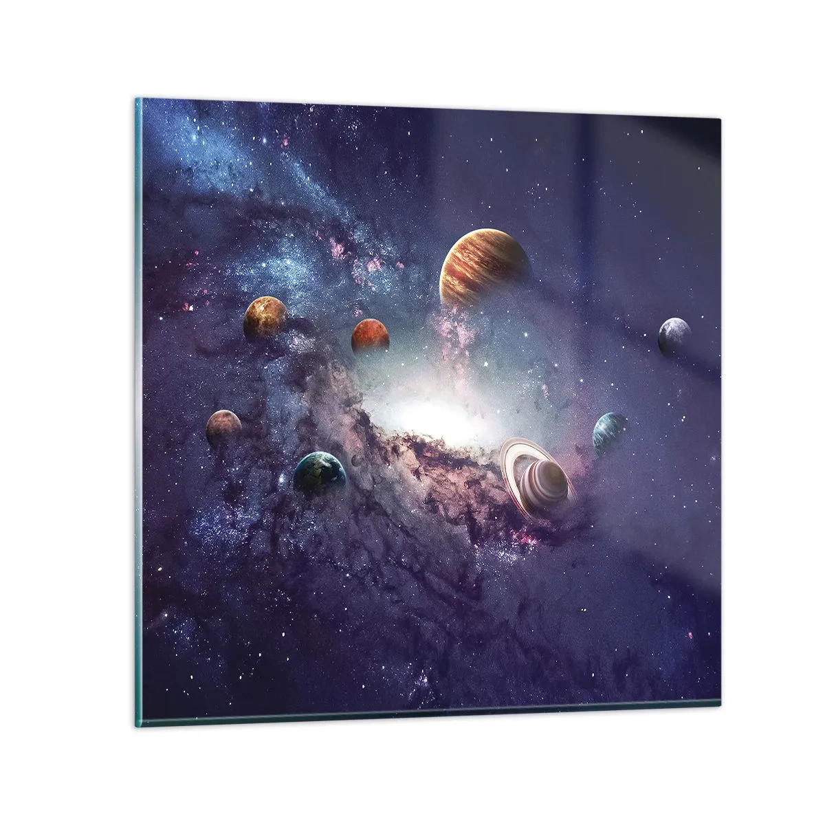 Tablou pe sticlă - Sistemul de dans solar - 40x40 cm