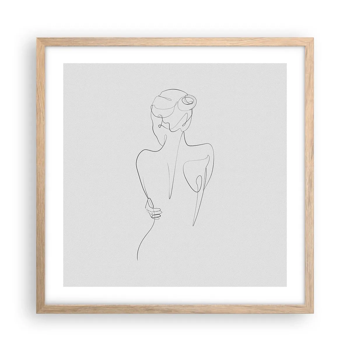 Poster în ramă de stejar deschis - Muzica corpului - 50x50 cm