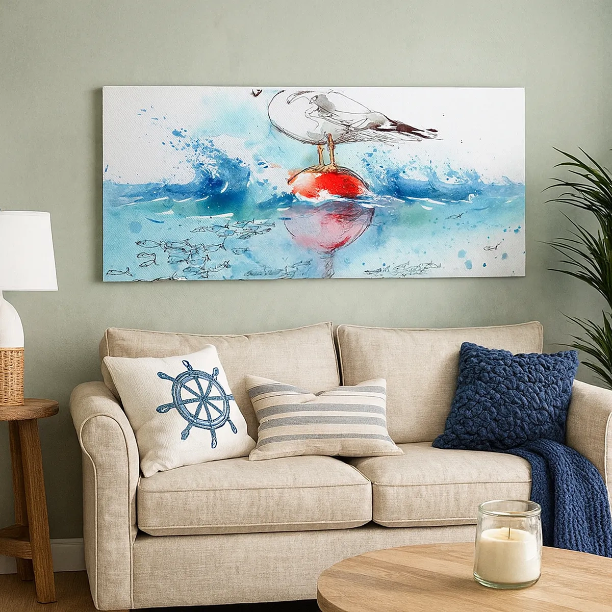 Tablou pe pânză - Pescuit de succes - 30x30 cm