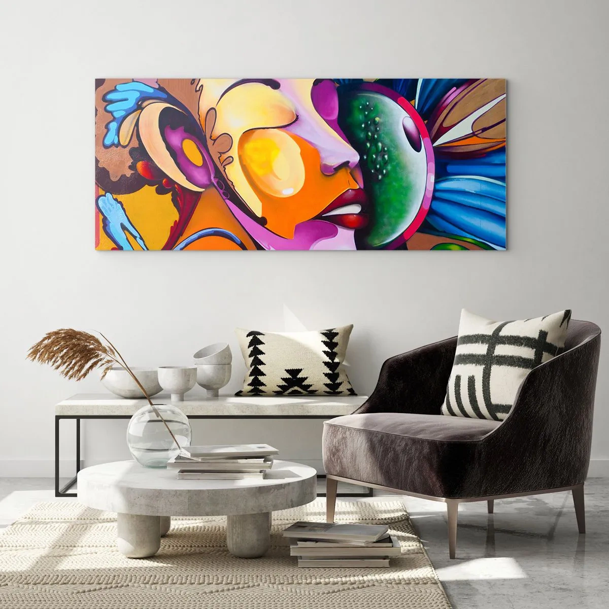 Tablou pe sticlă - Atingere de culoare - 140x50 cm