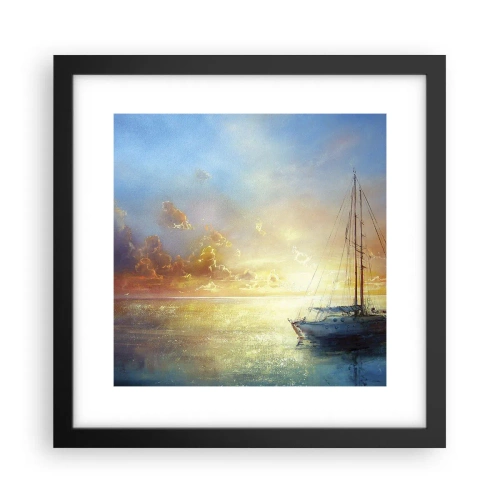 Poster în ramă neagră - Într-un golf de aur - 30x30 cm