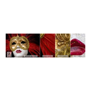 Mostră tapet autocolant Deluxe Sticker - Promisiunea unei aventuri de carnaval - Mască venețiană, Bucată, Veneția - 100x30 cm