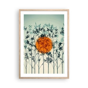 Poster în ramă de stejar deschis - Soarele japonez - 50x70 cm