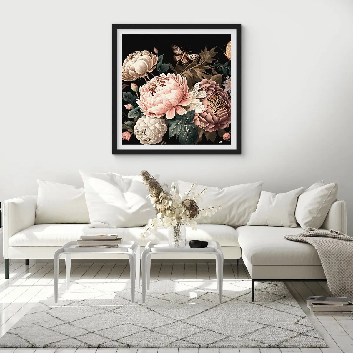 Poster în ramă neagră - În stil baroc - 30x30 cm