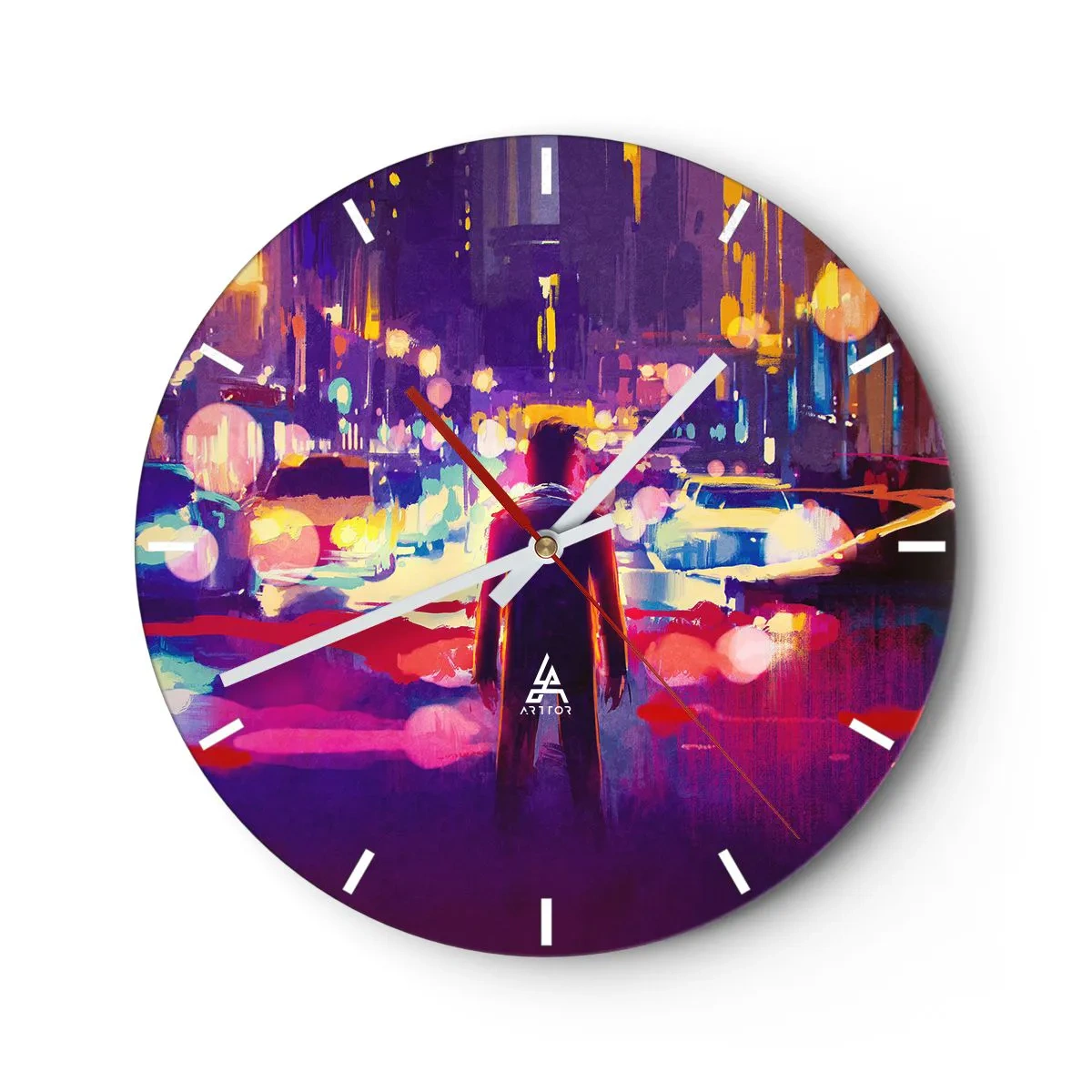 Ceas de perete - Ceas pe sticlă - Scufundat în lumină - 40x40 cm