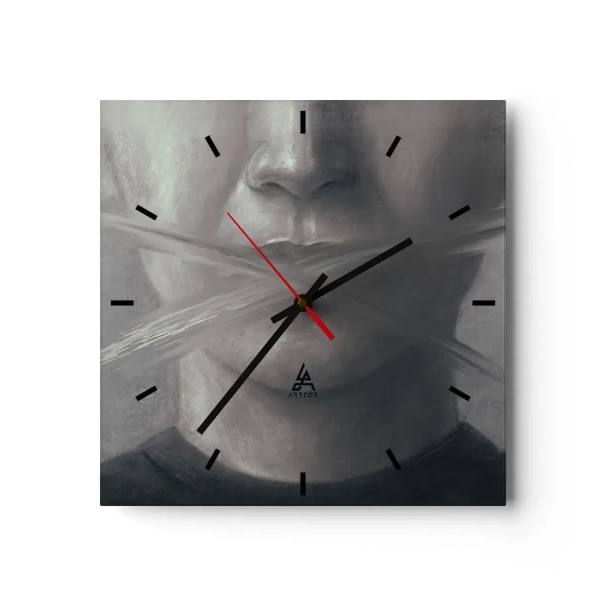 Ceas de perete - Ceas pe sticlă - Nici un cuvânt - 40x40 cm