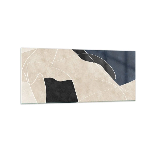 Tablou pe sticlă - Compoziție abstractă - contrast de culori - 120x50 cm