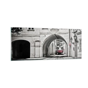 Tablou pe sticlă - Printr-un labirint urban - 100x40 cm