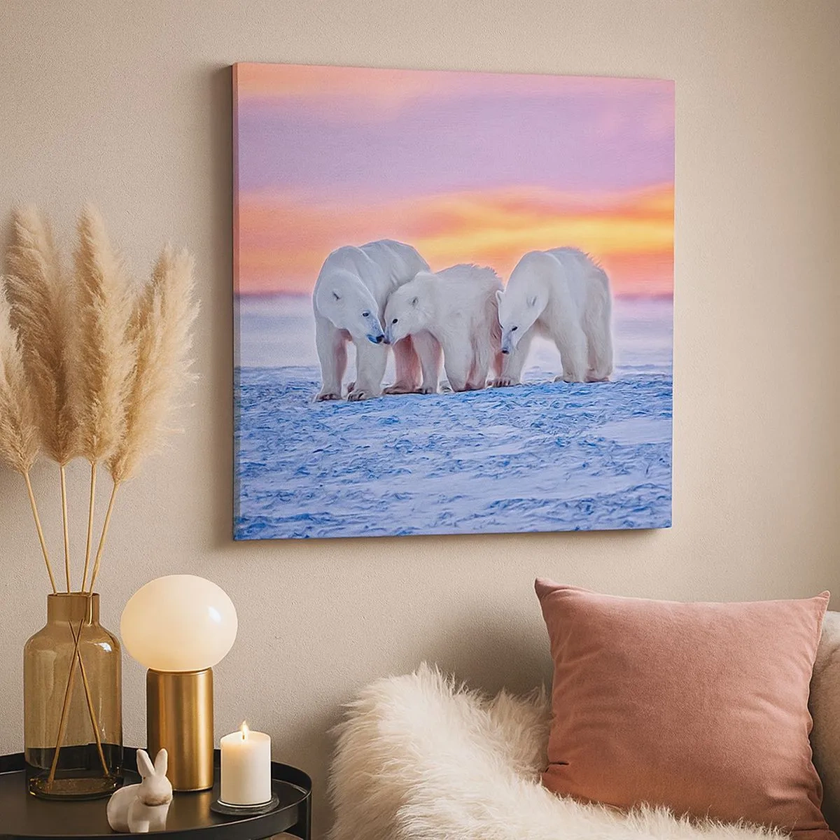 Tablou pe pânză - Căldura familiei este suficientă - 30x30 cm