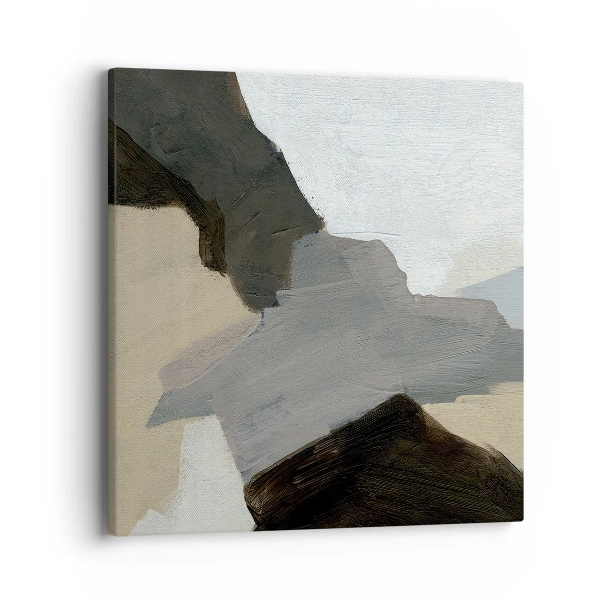 Tablou pe pânză - Abstracție: despărțirile griului - 40x40 cm