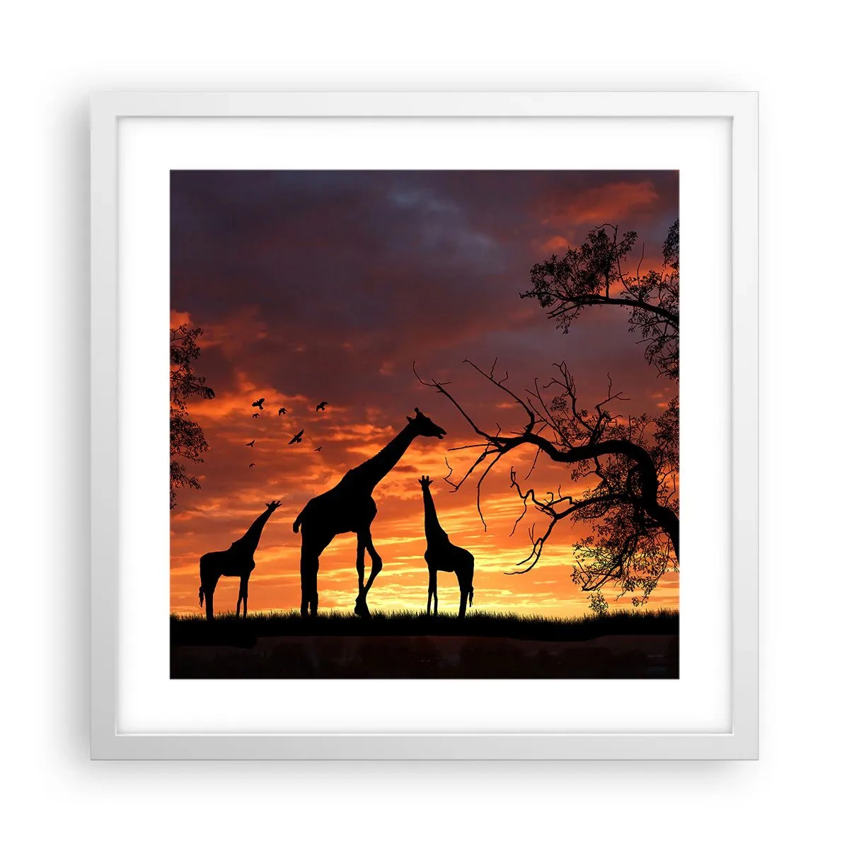 Poster în ramă albă - O mică cină cu cei dragi - 40x40 cm