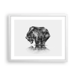 Poster în ramă albă - Mă bucur să văd pe cineva apropiat - 50x40 cm