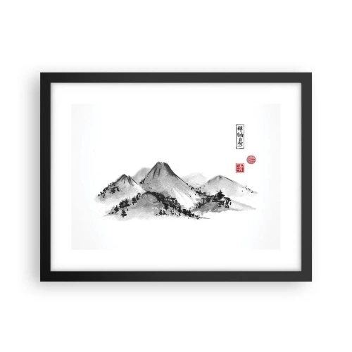 Poster în ramă neagră - Dincolo de dealuri - 40x30 cm