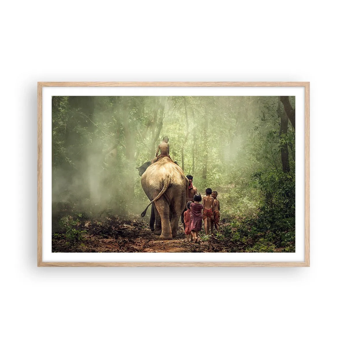 Poster în ramă de stejar deschis - Noua Carte a Junglei - 91x61 cm