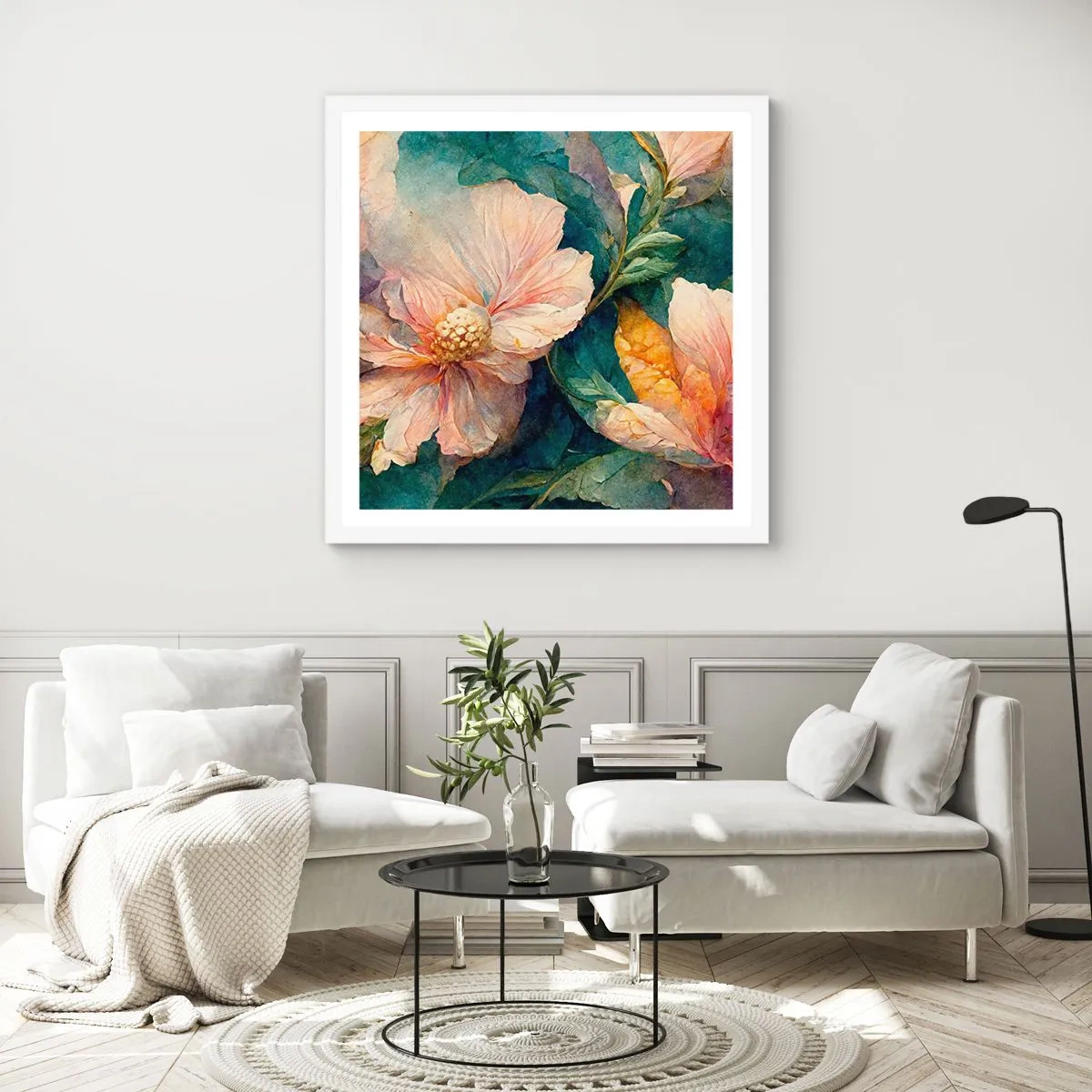 Poster în ramă albă - Subtilitate pură - 60x60 cm