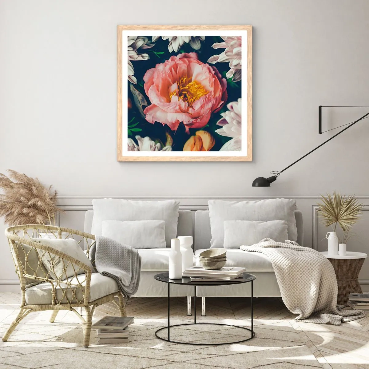 Poster în ramă de stejar deschis - Cu splendoare barocă - 50x50 cm