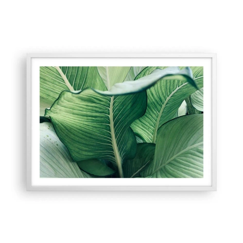 Poster în ramă albă - Viață intensă în verde - 70x50 cm