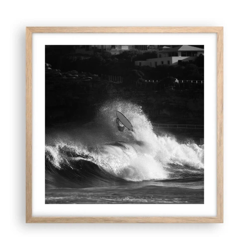 Poster în ramă de stejar deschis - Provocare acceptată! - 50x50 cm