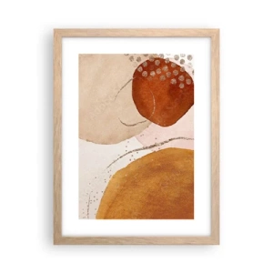 Poster în ramă de stejar deschis - Rotunjime și mișcare - 30x40 cm