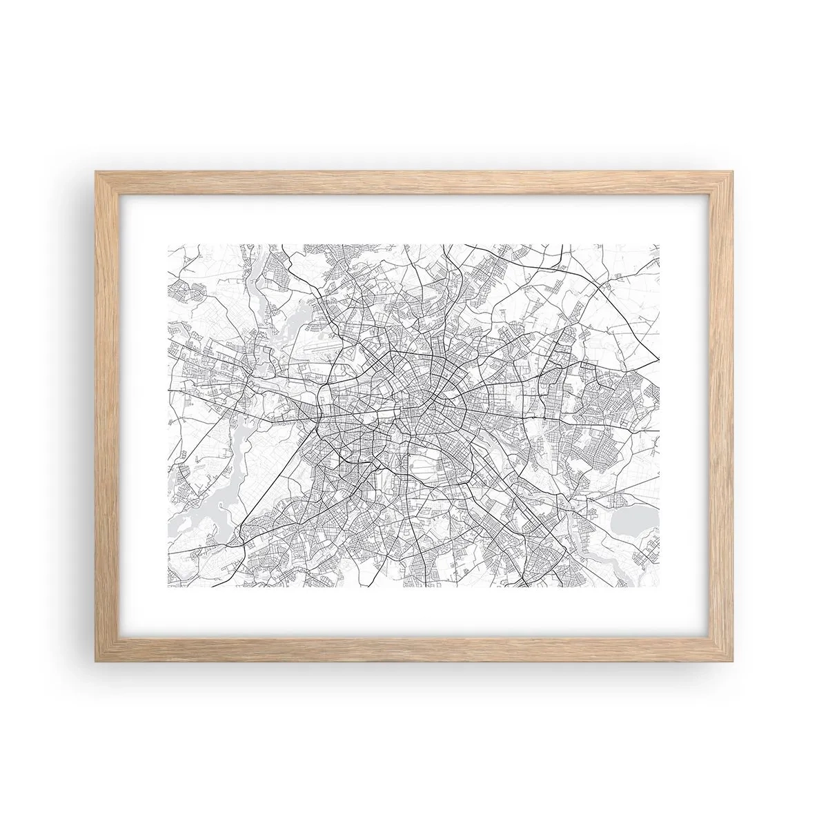 Poster în ramă de stejar deschis - Floare de Berlin - 40x30 cm