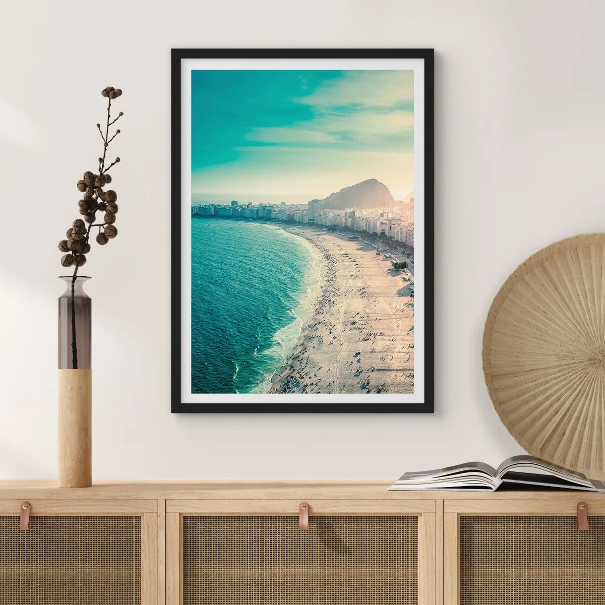 Poster în ramă neagră - Vacanță perpetuă în Rio - 70x100 cm