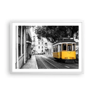 Poster în ramă albă - Sună fado în fundal - 70x50 cm