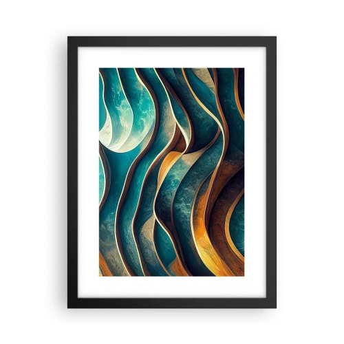 Poster în ramă neagră - Meandre de albastru - 30x40 cm