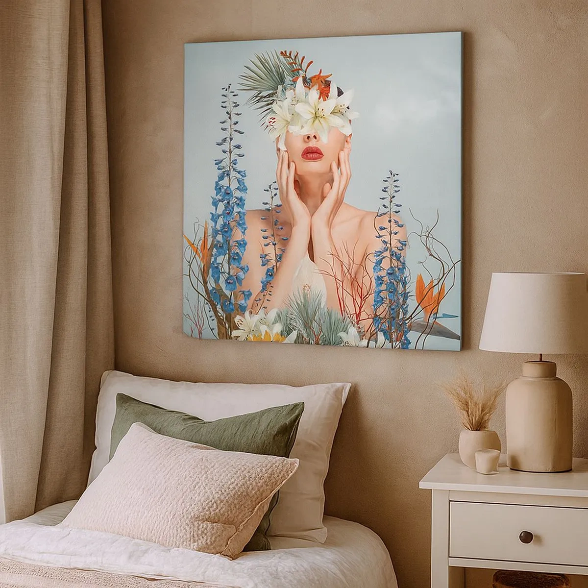 Tablou pe pânză - Femeia floare - 30x30 cm