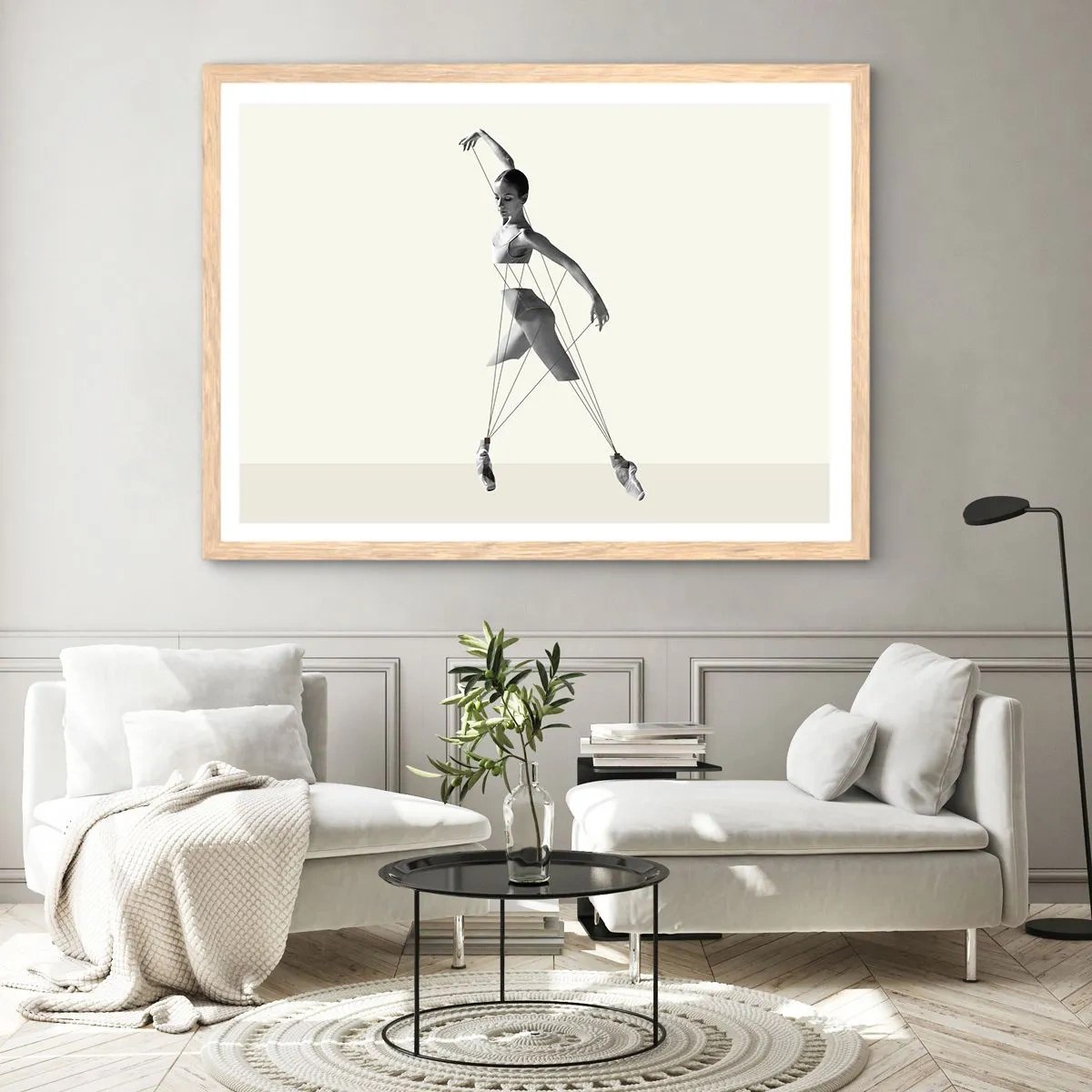 Poster în ramă de stejar deschis - Într-un teatru de lumină - 100x70 cm