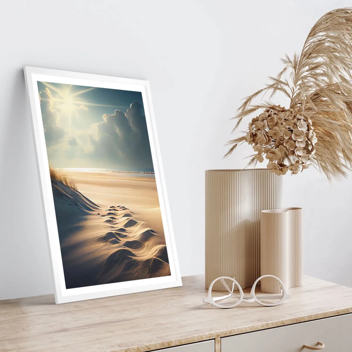 Poster în ramă albă - Peisaj liniștitor - 50x70 cm